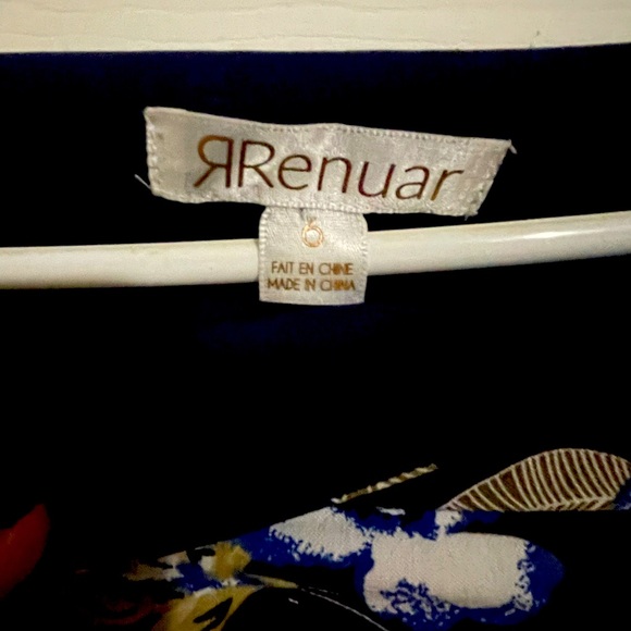 Size 6 Blue Floral Pattern ankle pant by RRenuar - Picture 3 of 3